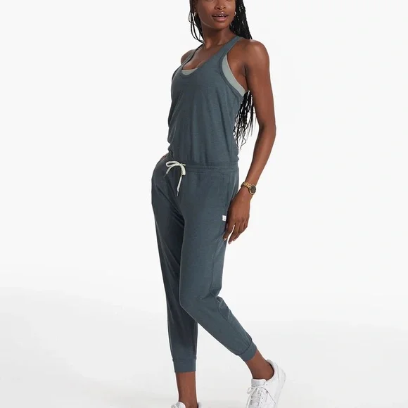 NEW Sold Out Vuori Women's Lux Jumpsuit Stone Heather, Size Medium - Picture 2 of 9
